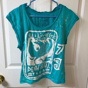 Free people turquoise shirt - death metal tour